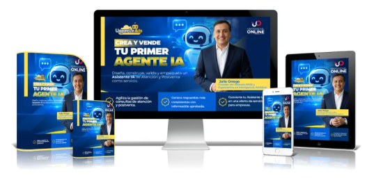 Presentación oficial del curso Crea y vende tu primer agente IA en computador, tablet y teléfono